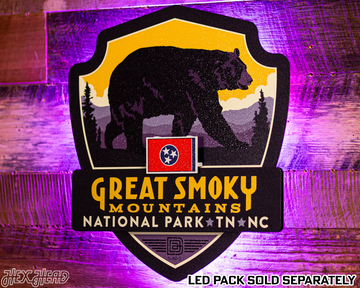 Great Smoky Mountains National Park Badge 3D Metal Wall Art