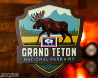 Grand Teton National Park Badge 3D Metal Wall Art