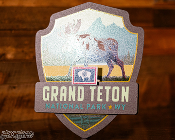 Grand Teton National Park Badge 3D Metal Wall Art