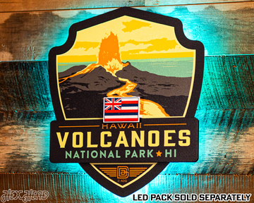 Hawaii Volcanoes National Park Badge 3D Metal Wall Art