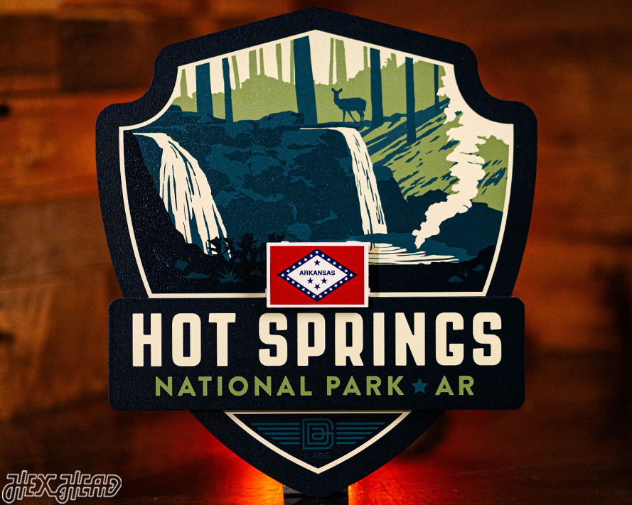 Hot Springs National Park Badge 3D Metal Wall Art