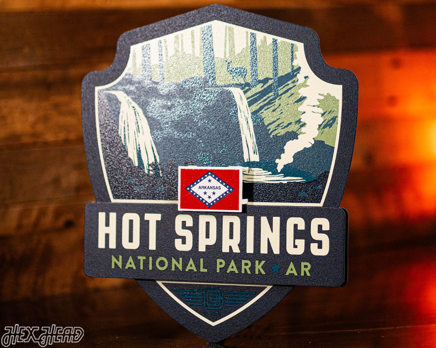 Hot Springs National Park Badge 3D Metal Wall Art
