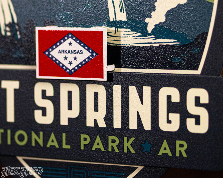 Hot Springs National Park Badge 3D Metal Wall Art