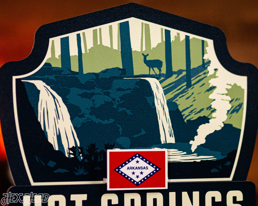 Hot Springs National Park Badge 3D Metal Wall Art