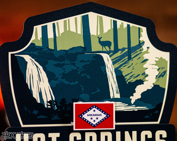 Hot Springs National Park Badge 3D Metal Wall Art