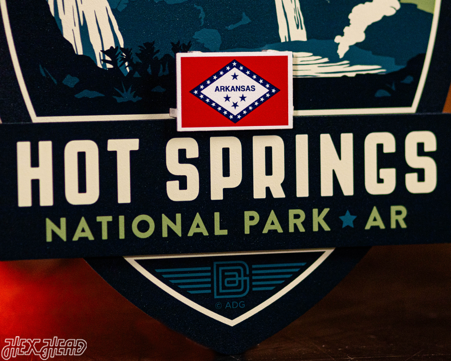 Hot Springs National Park Badge 3D Metal Wall Art
