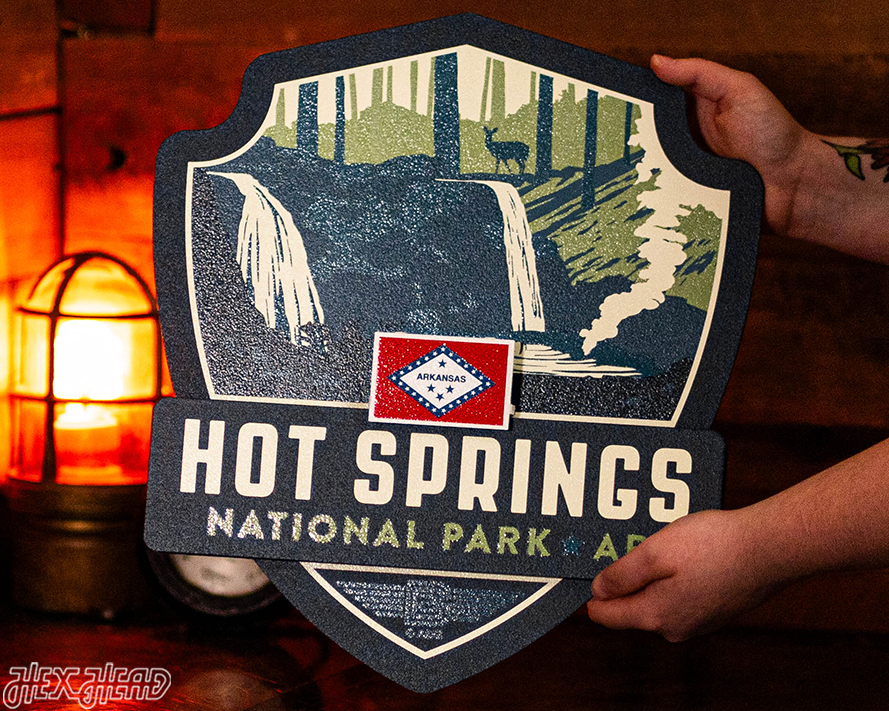 Hot Springs National Park Badge 3D Metal Wall Art