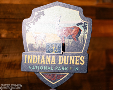 Indiana Dunes National Park Badge 3D Metal Wall Art