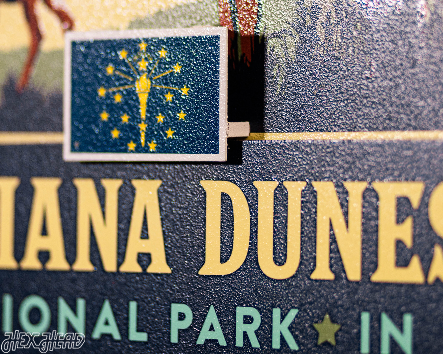 Indiana Dunes National Park Badge 3D Metal Wall Art