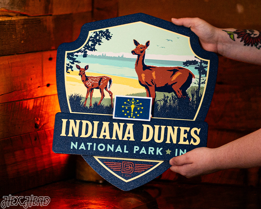 Indiana Dunes National Park Badge 3D Metal Wall Art