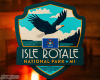 Isle Royale National Park Badge 3D Metal Wall Art