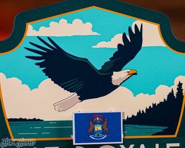 Isle Royale National Park Badge 3D Metal Wall Art