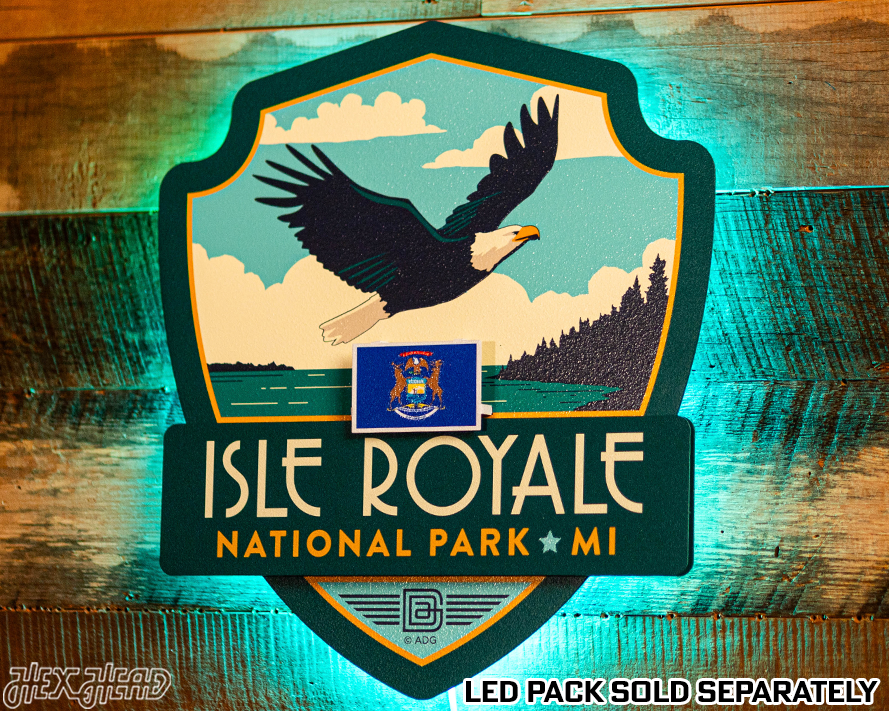 Isle Royale National Park Badge 3D Metal Wall Art