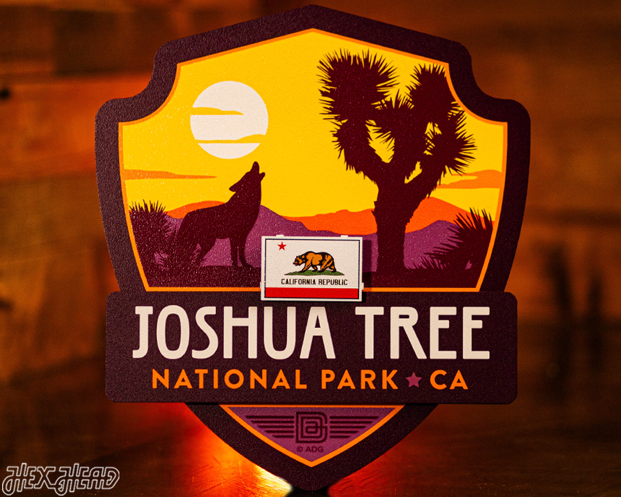Joshua Tree National Park Badge 3D Metal Wall Art
