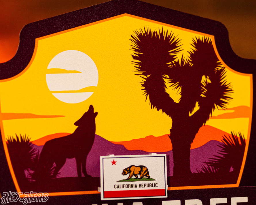 Joshua Tree National Park Badge 3D Metal Wall Art