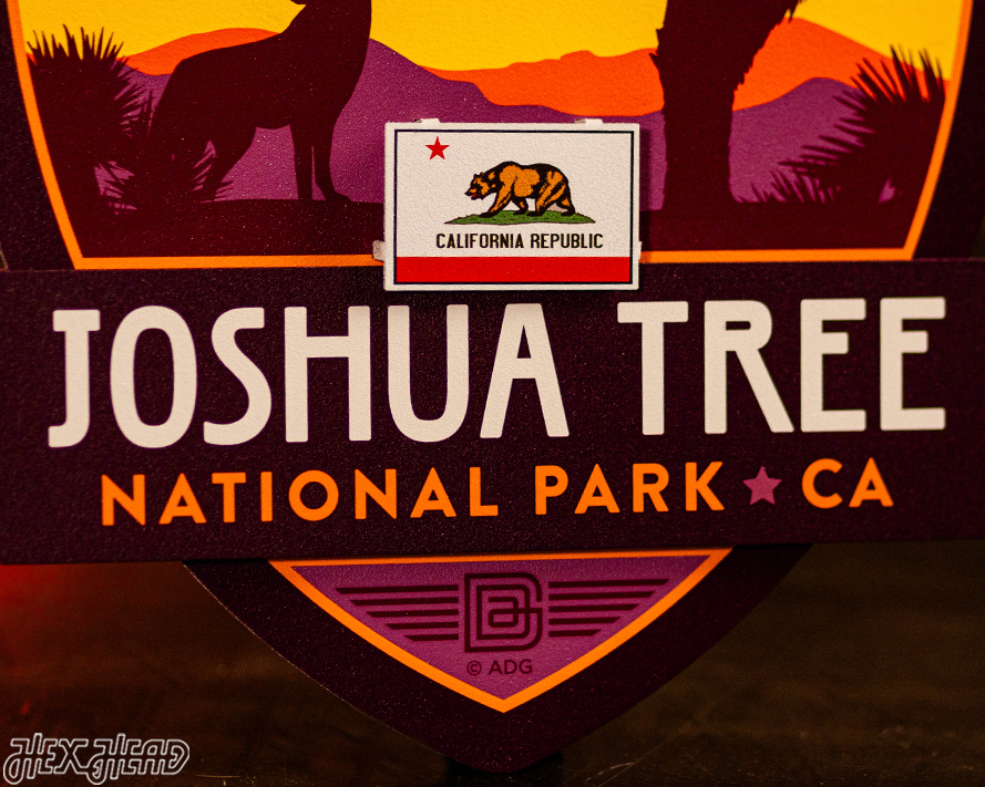 Joshua Tree National Park Badge 3D Metal Wall Art