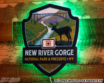 New River Gorge National Park Badge 3D Metal Wall Art