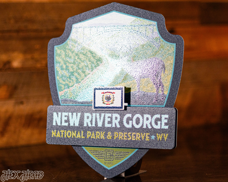 New River Gorge National Park Badge 3D Metal Wall Art