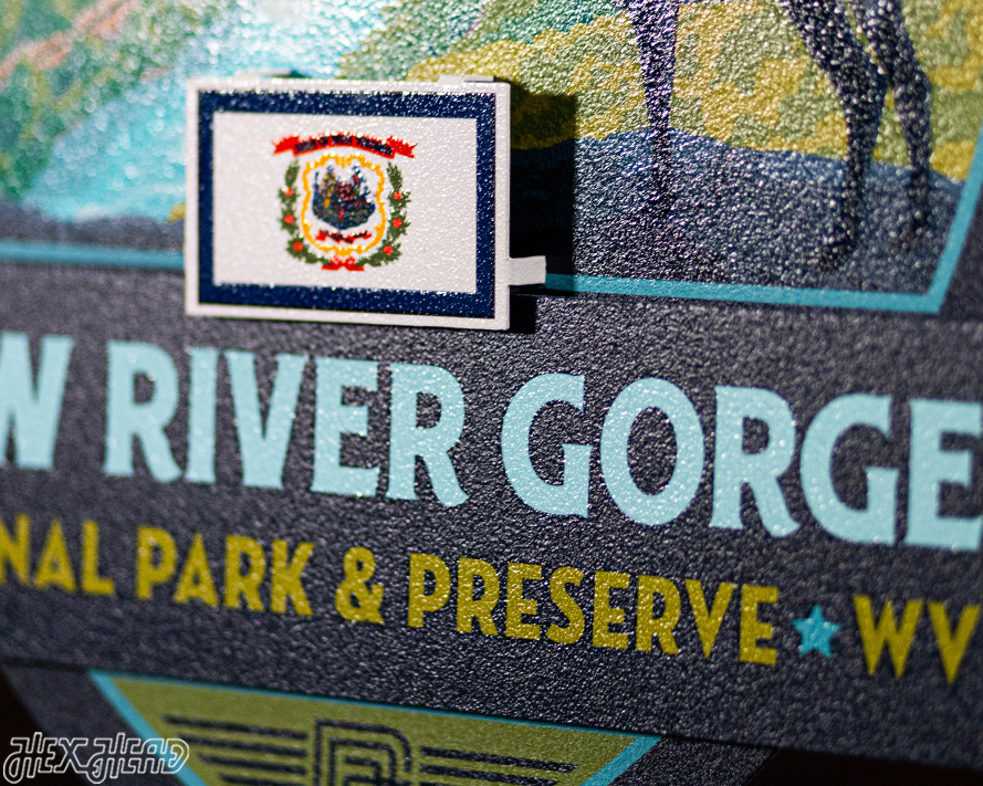New River Gorge National Park Badge 3D Metal Wall Art