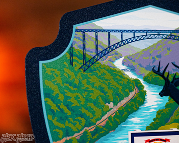 New River Gorge National Park Badge 3D Metal Wall Art
