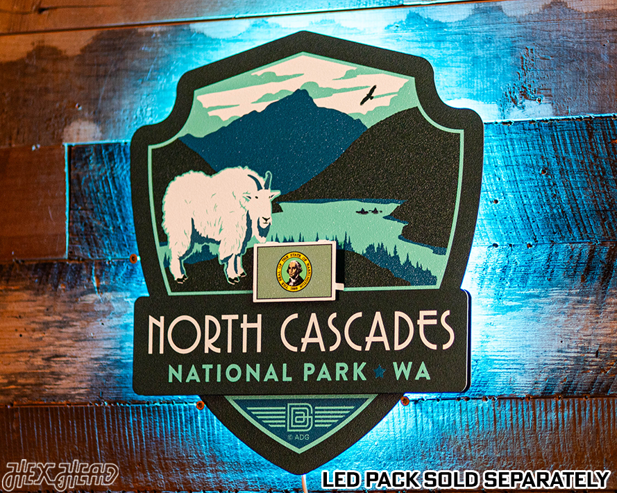 North Cascades National Park Badge 3D Metal Wall Art