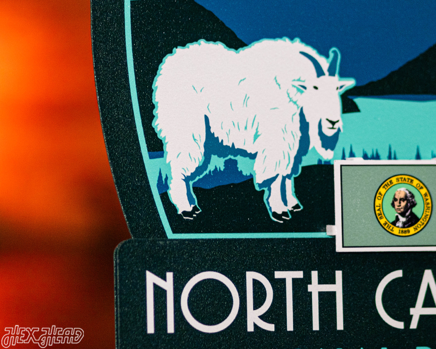 North Cascades National Park Badge 3D Metal Wall Art