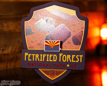 Petrified Forest National Park Badge 3D Metal Wall Art