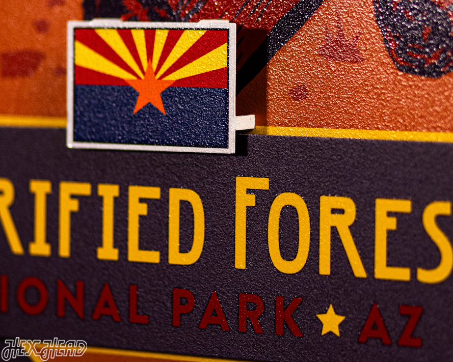 Petrified Forest National Park Badge 3D Metal Wall Art