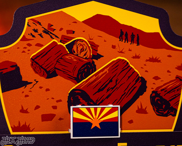 Petrified Forest National Park Badge 3D Metal Wall Art