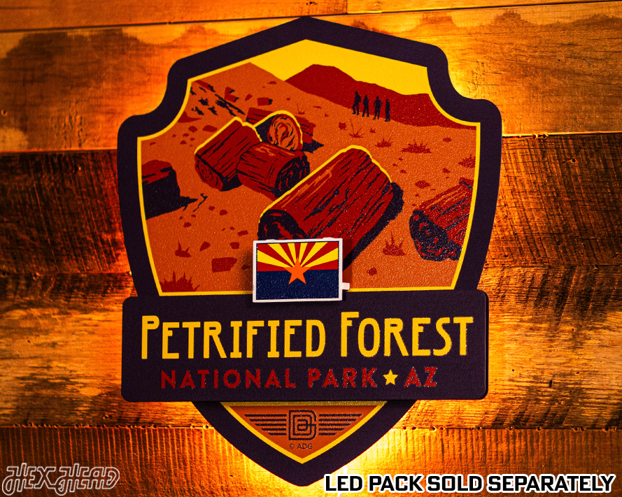 Petrified Forest National Park Badge 3D Metal Wall Art