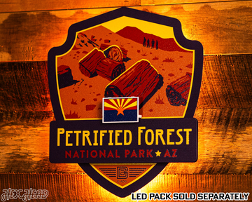 Petrified Forest National Park Badge 3D Metal Wall Art