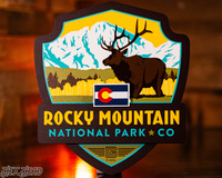 Rocky Mountain National Park Badge 3D Metal Wall Art