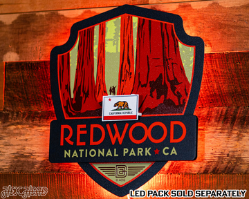Redwood National Park Badge 3D Metal Wall Art