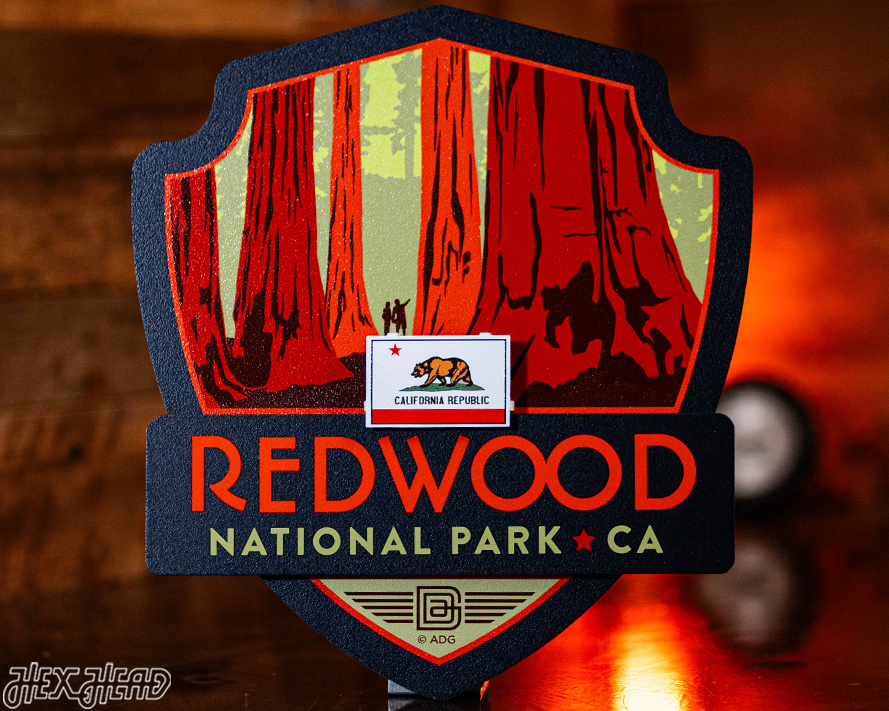 Redwood National Park Badge 3D Metal Wall Art