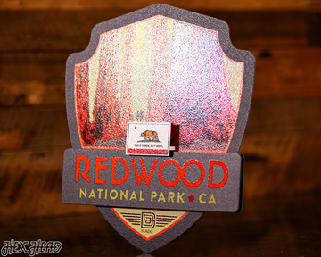 Redwood National Park Badge 3D Metal Wall Art