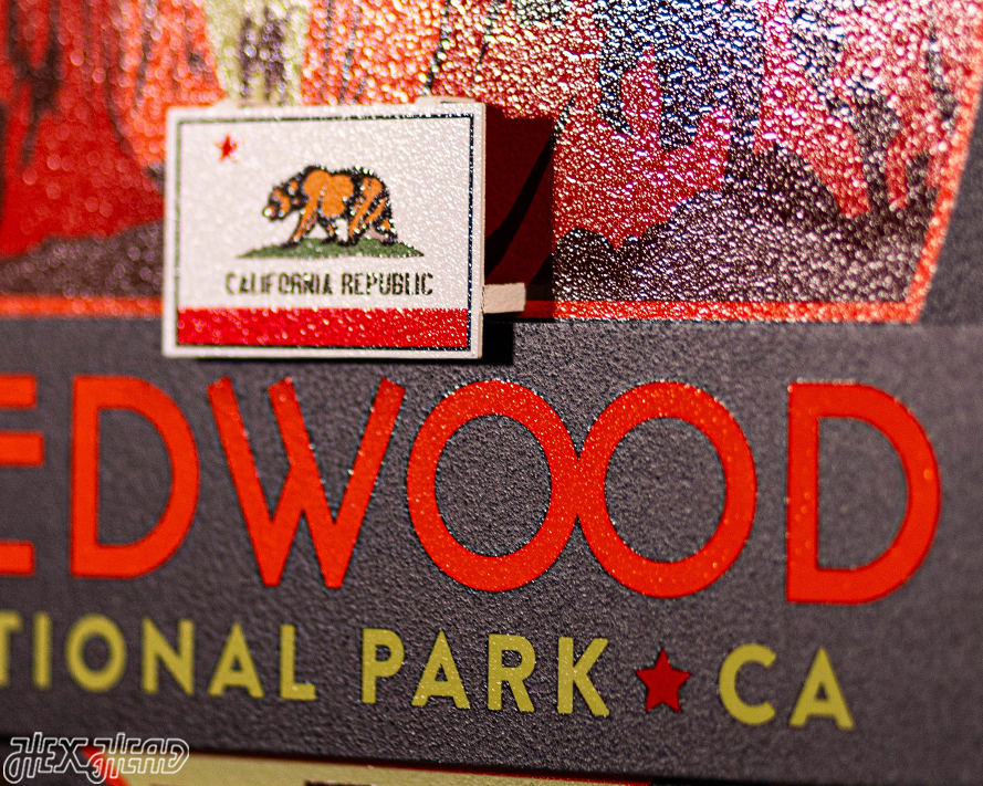 Redwood National Park Badge 3D Metal Wall Art