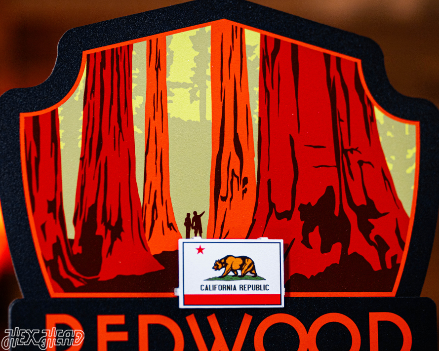 Redwood National Park Badge 3D Metal Wall Art