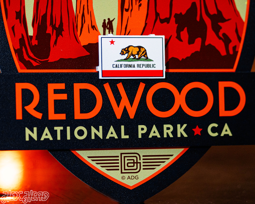 Redwood National Park Badge 3D Metal Wall Art