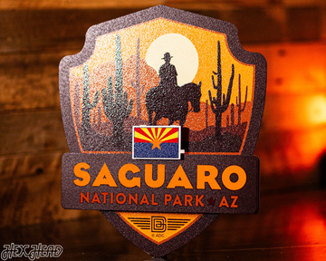 Saguaro National Park Badge 3D Metal Wall Art