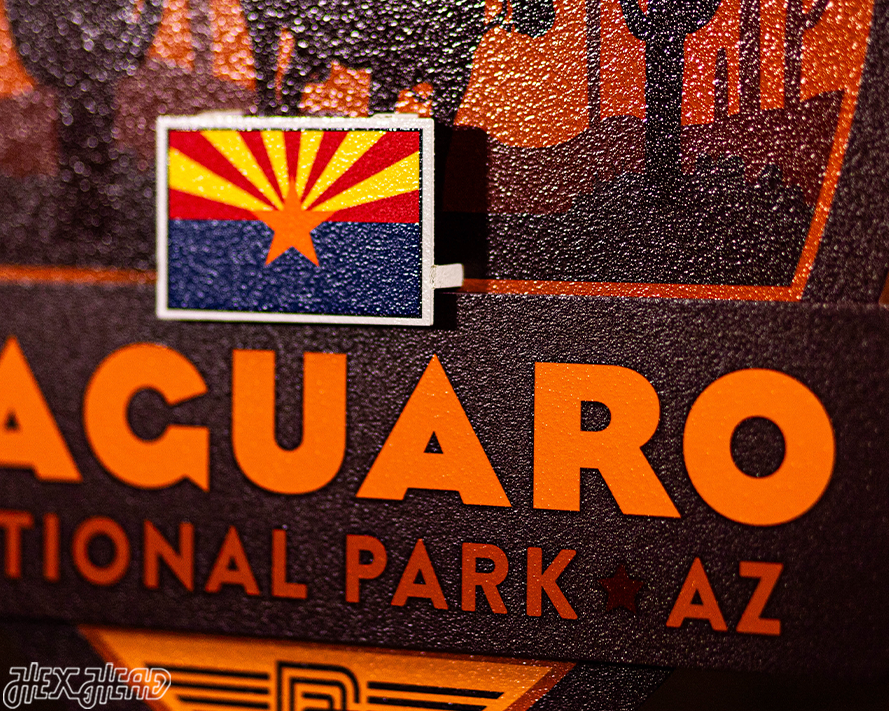 Saguaro National Park Badge 3D Metal Wall Art