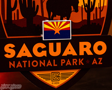 Saguaro National Park Badge 3D Metal Wall Art