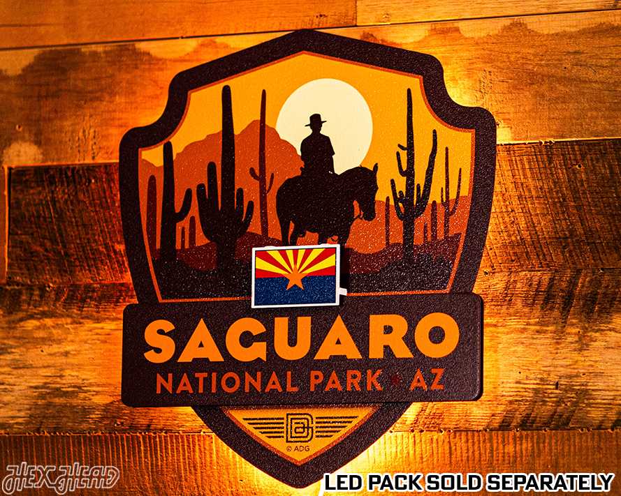 Saguaro National Park Badge 3D Metal Wall Art