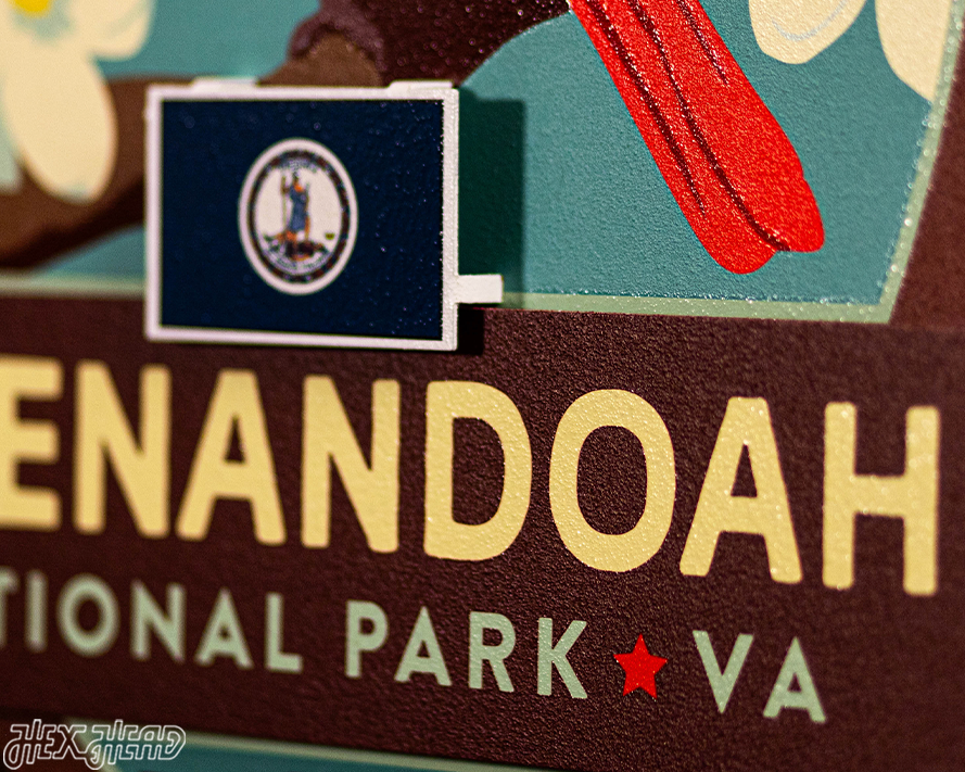 Shenandoah National Park Badge 3D Metal Wall Art