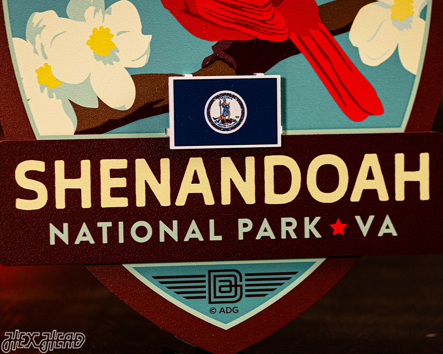 Shenandoah National Park Badge 3D Metal Wall Art