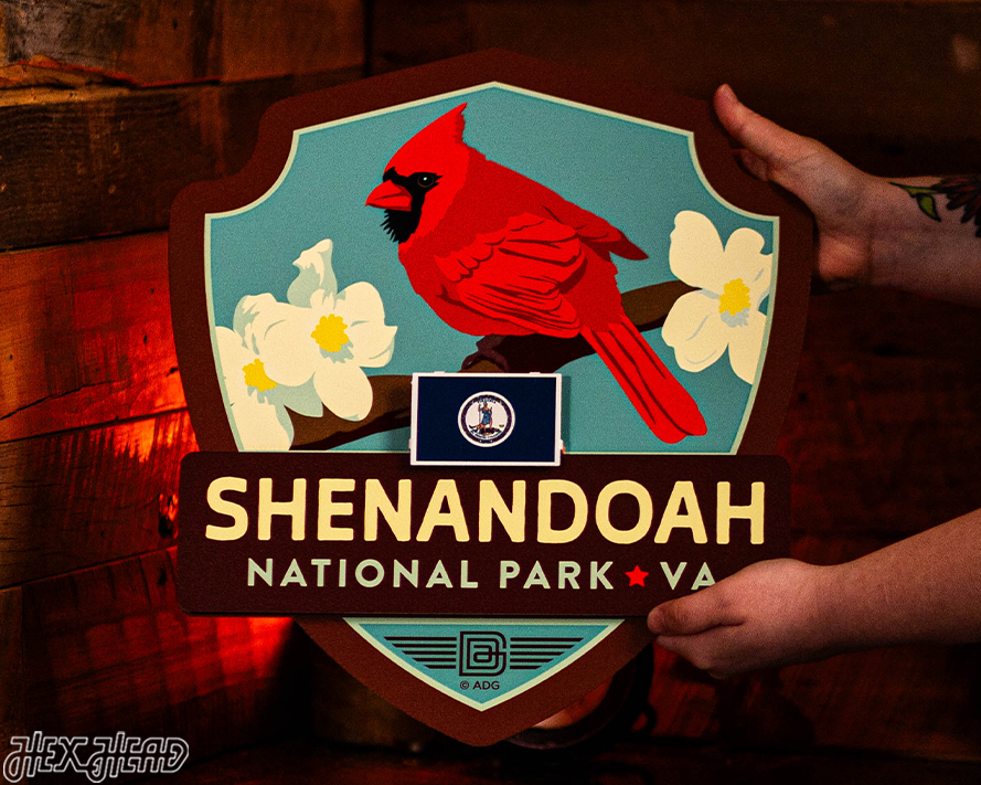 Shenandoah National Park Badge 3D Metal Wall Art