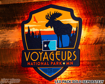 Voyageurs National Park Badge 3D Metal Wall Art