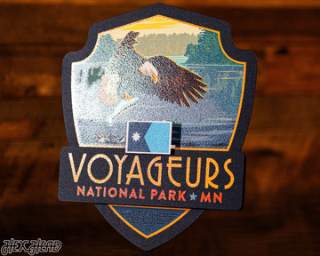 Voyageurs National Park Badge 3D Metal Wall Art