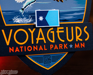 Voyageurs National Park Badge 3D Metal Wall Art