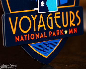 Voyageurs National Park Badge 3D Metal Wall Art