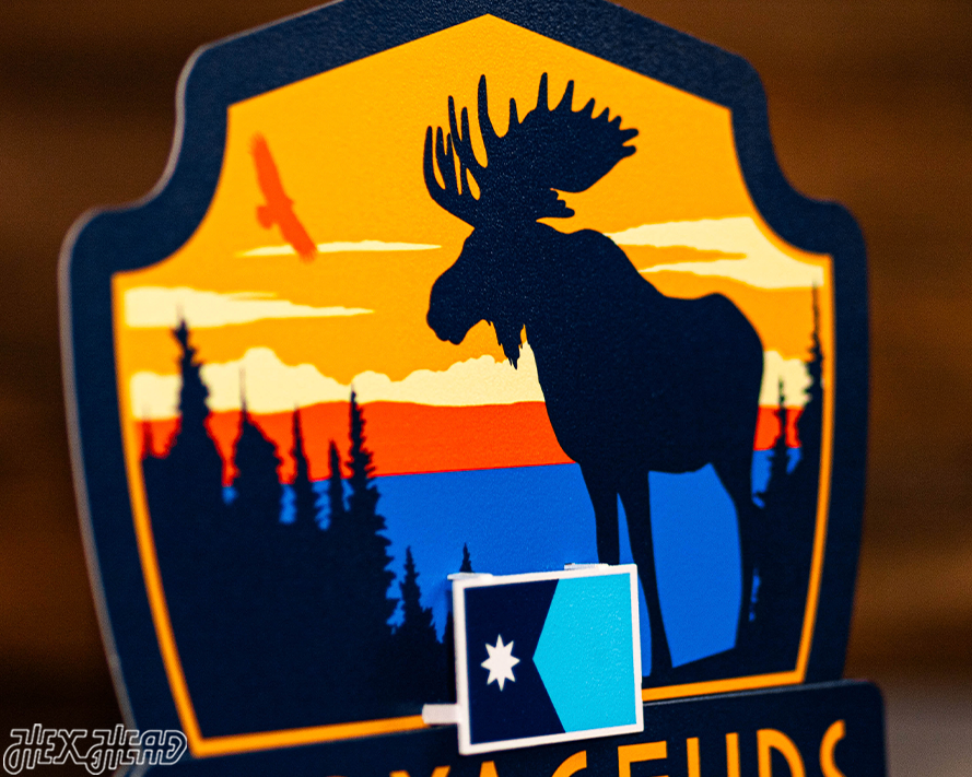 Voyageurs National Park Badge 3D Metal Wall Art